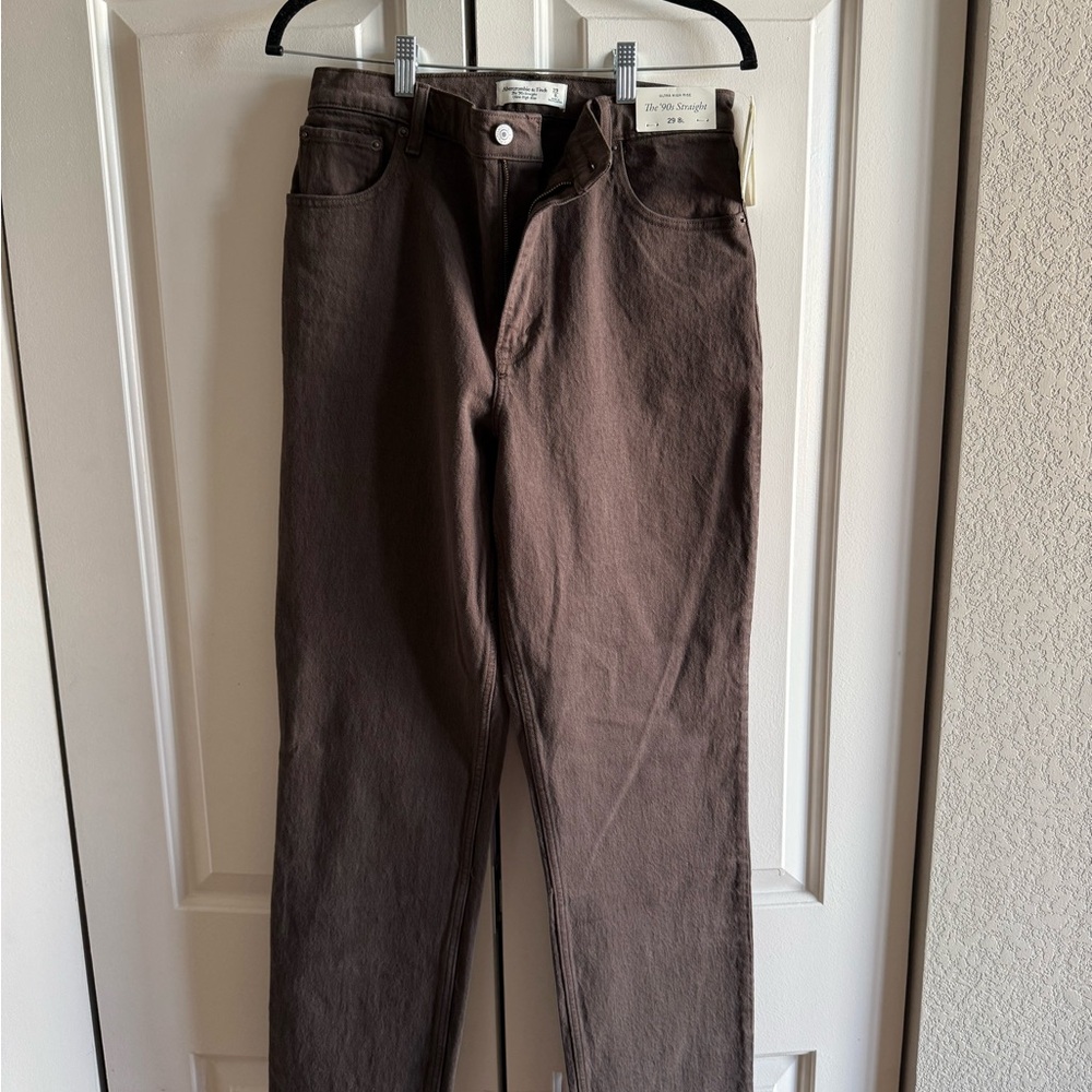 Abercrombie Brown Straight-Leg Jeans